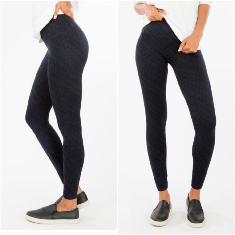 SPANX Seamless Look At Me Now Seamless High Rise Leggings Navy Tread Women's 1X